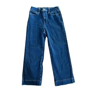 J Crew Slim Wide Leg  High Rise Jeans US 28 Medium Dark Blue Wash